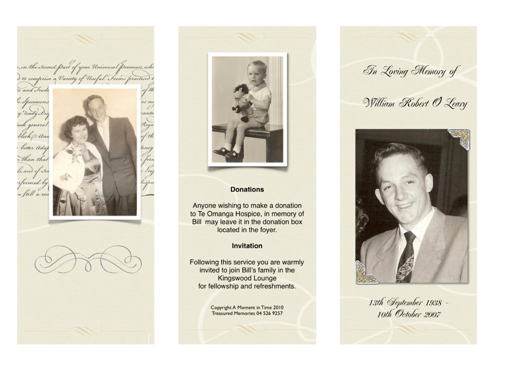 Service Sheets/Thank you Cards