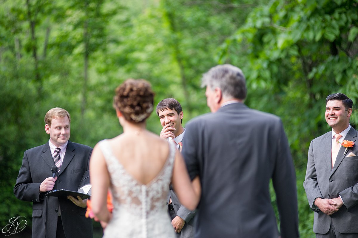 groom seeing the bride for the first time