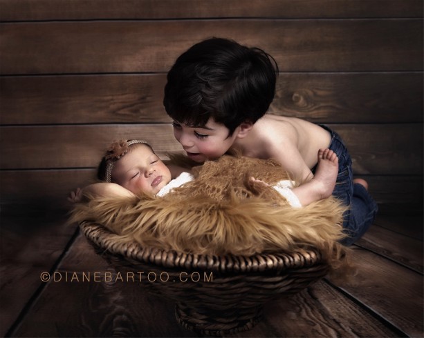 Newborn siblings photo