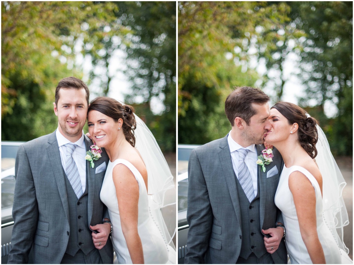 three querter length shot of bride and groom