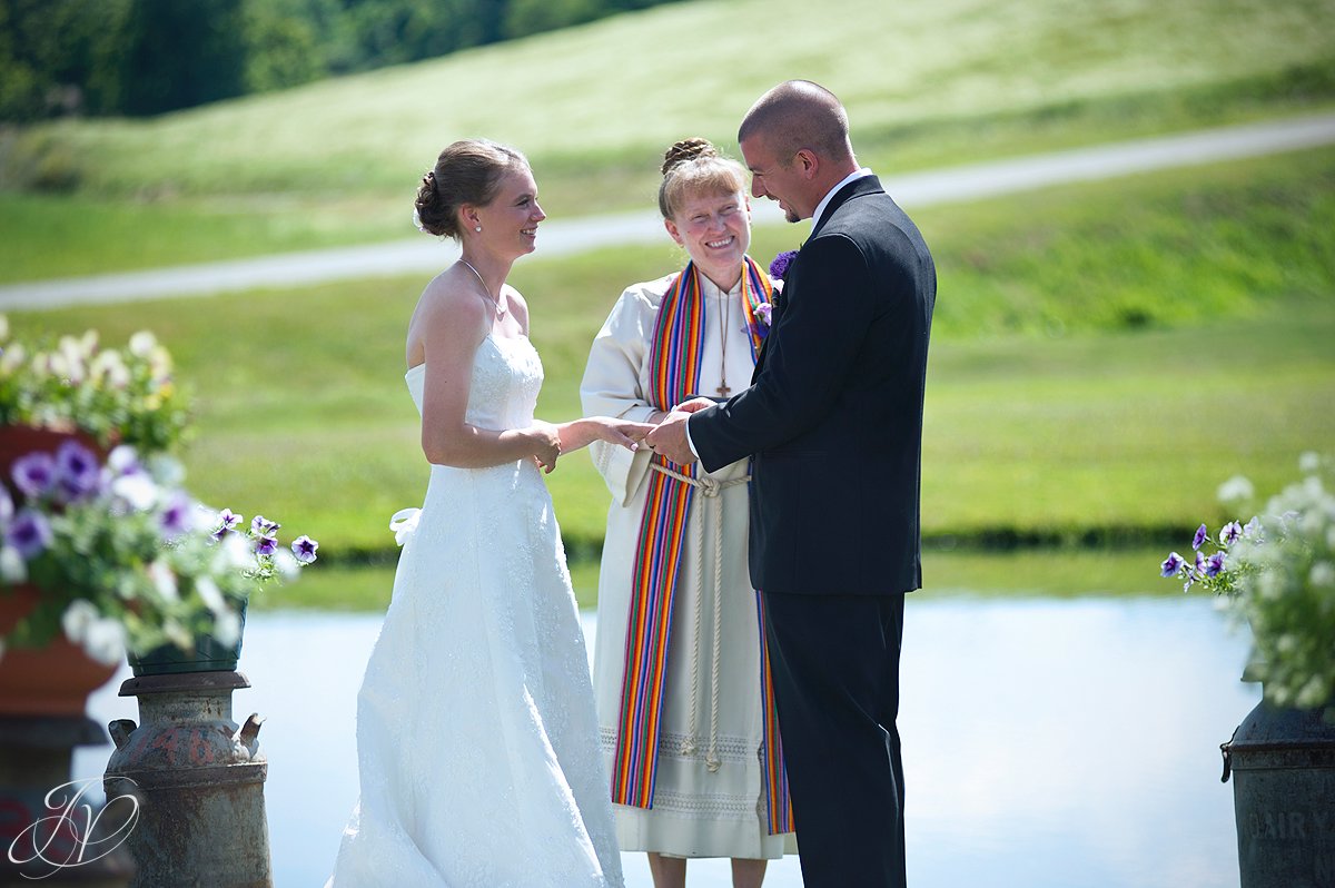 Saratoga Wedding Photographer, upstate wedding photographer, outdoor wedding photo, ring exchange photo, married photo