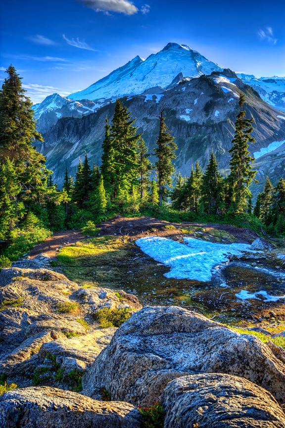 Evening Lights of Tacoma with Mt. Rainier - 130309-251