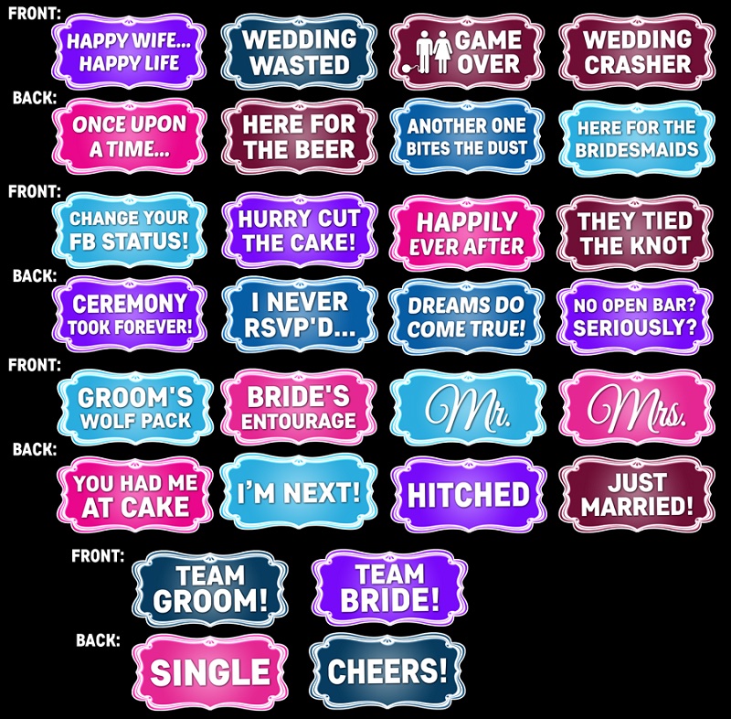 wedding props words