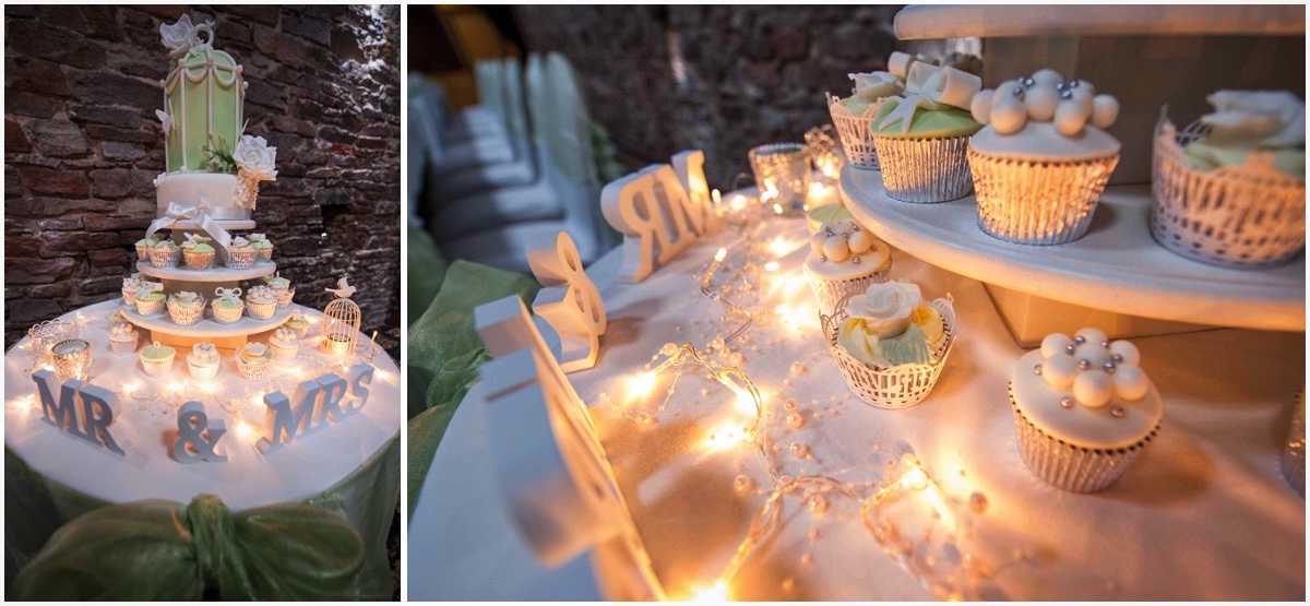 low light shot of wedding cake