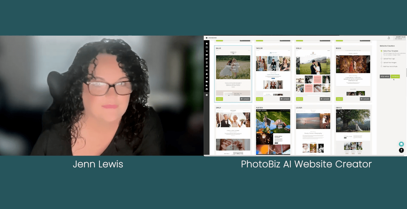 A Website Makeover in Minutes: Jenn Lewis Tries the New PhotoBiz AI Website Creator