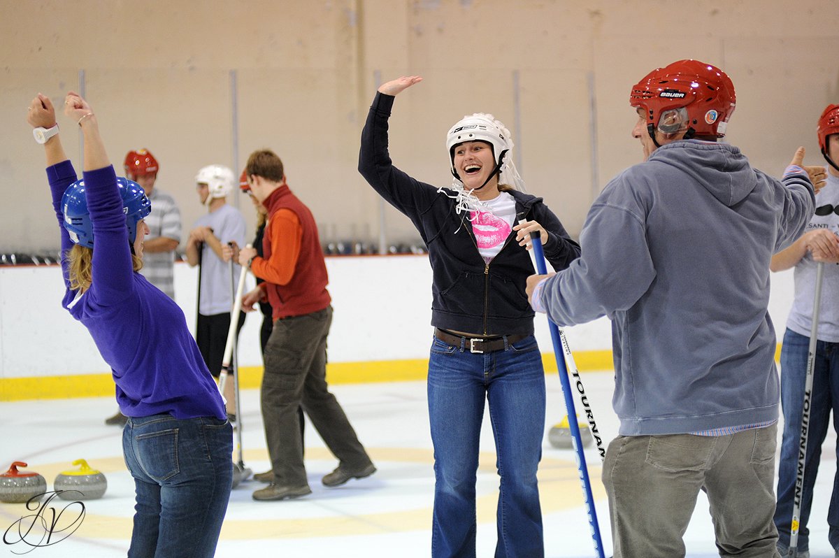 Lake Placid engagement Photographer, olympic center in lake placid, curling challenge at lake placid olympic center, Lake Placid Wedding Photographer, lake placid Engagement Session