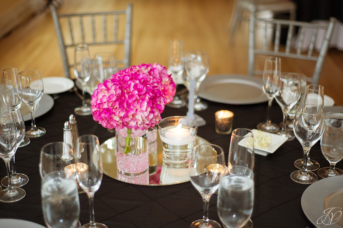 cute wedding reception details, pink reception details