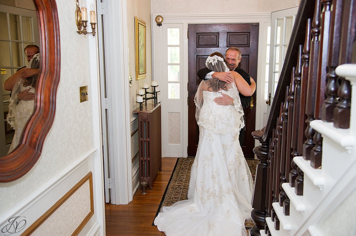 beautiful first look moment with bride and father