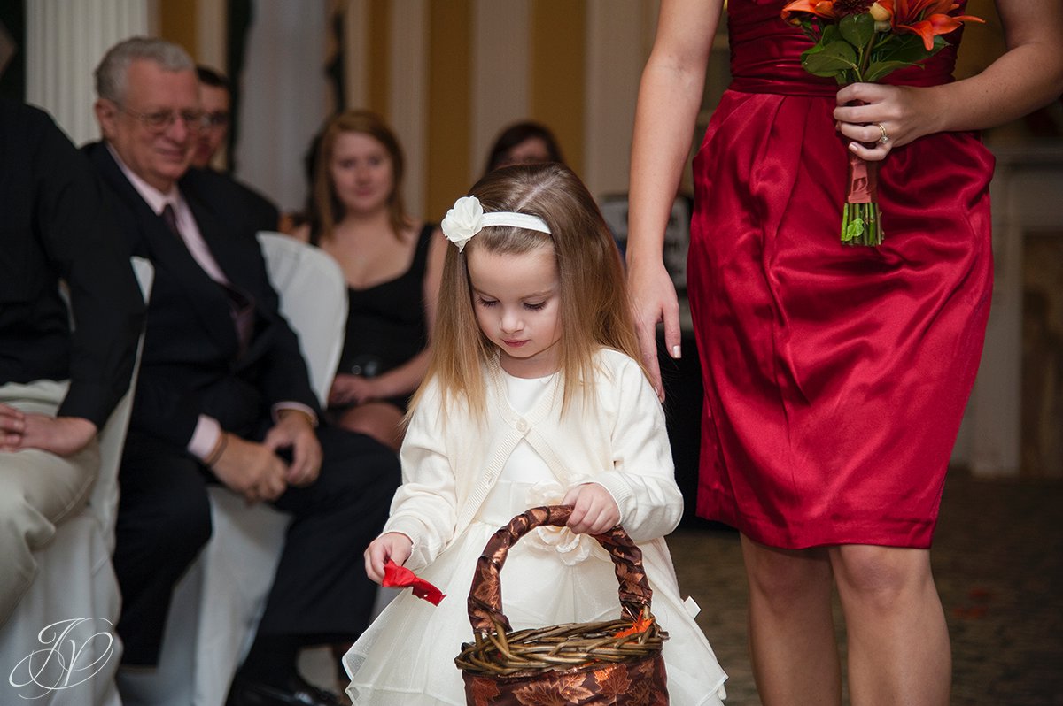 flower girl photo, The Stockade Inn, Ceremony detail photo,  Schenectady Wedding Photographer, wedding details