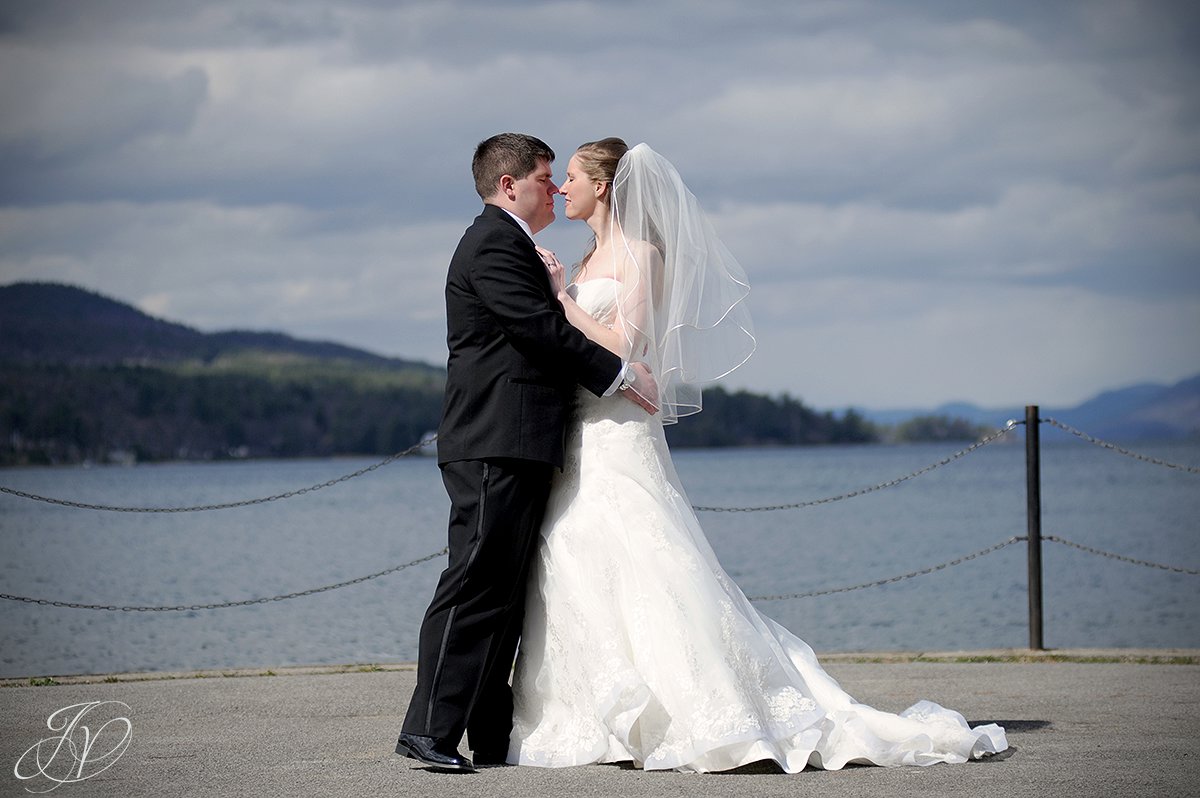 bride and groom at lake george, just married bride and groom, Saratoga Wedding Photographer, Saratoga National Golf Club wedding, wedding photographer saratoga ny, lake george wedding ceremony