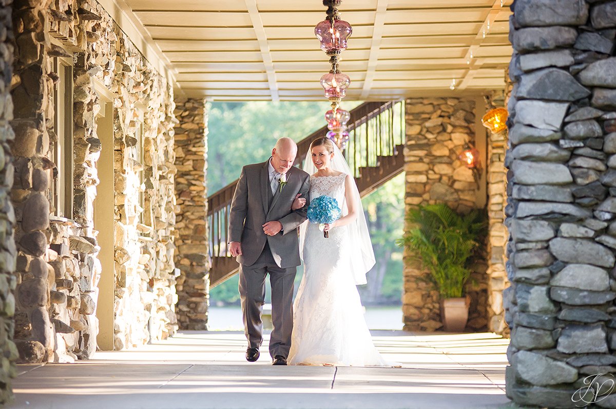 special bride and dad moment before ceremony