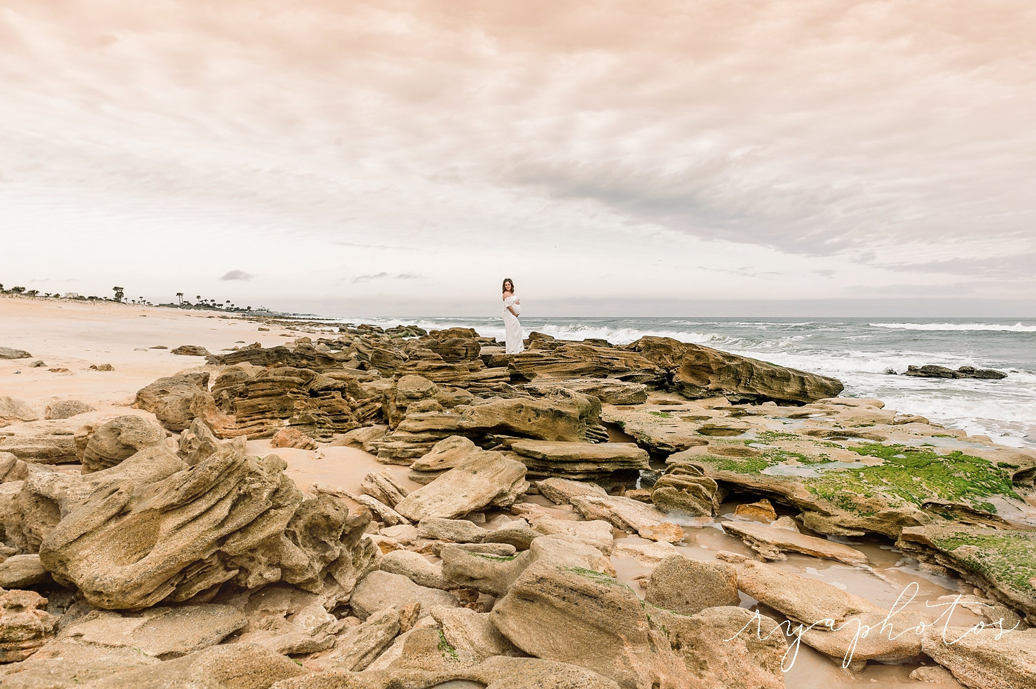 Ponte Vedra beach rocks, gorgeous beaches, Ryaphotos, beach maternity session