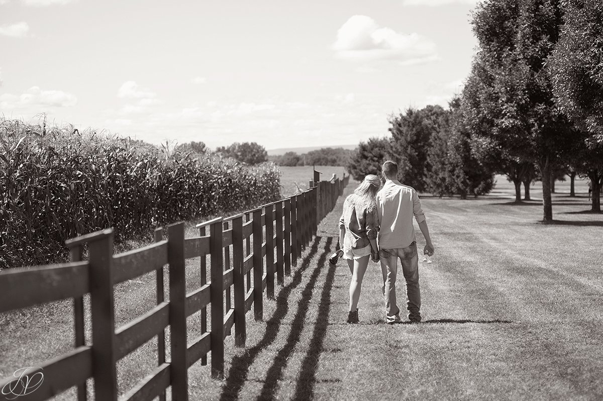 romantic black and white engagement photo