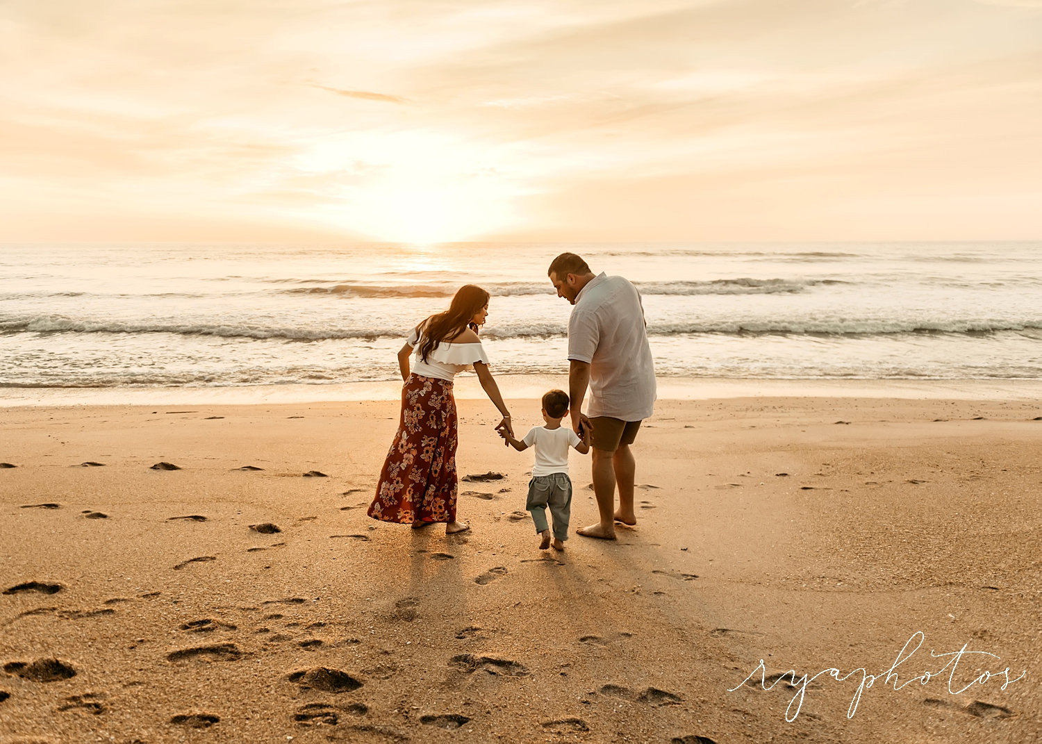 family beach portrait, family of 3, St. Augustine vacation portraits, Rya Duncklee