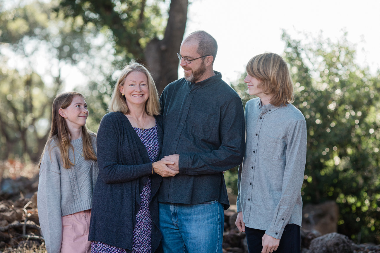 Family portraits during Sunset in Santa Rosa,  Sonoma County Ca, taken by Sheila Johnson of Studio J Photography