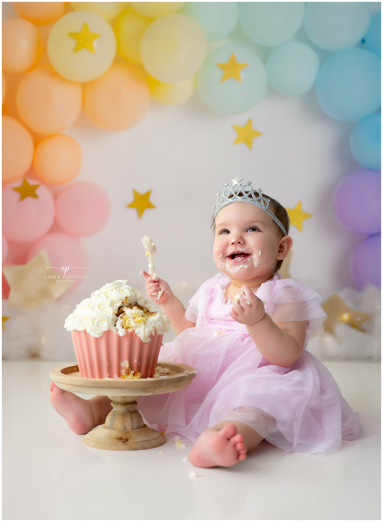 Rainbow Balloons Cake Smash Photos in Jefferson City, Missouri - Emily ...