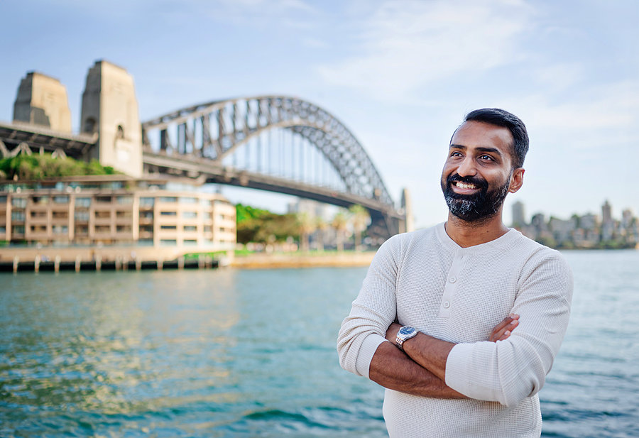 Portrait of man with the Sydney Opera House