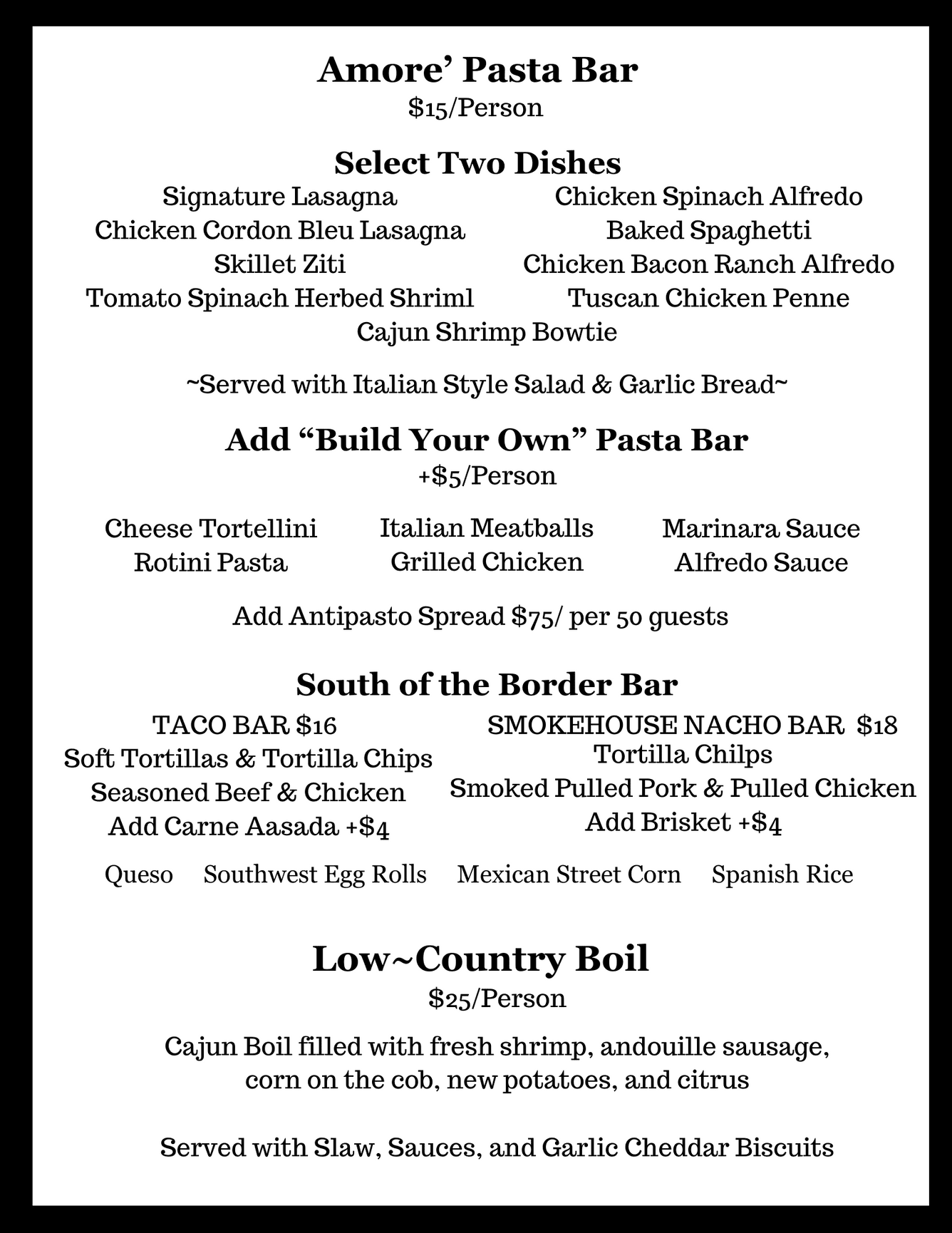 EVENT CATERING MENUS Southern Skillet Catering