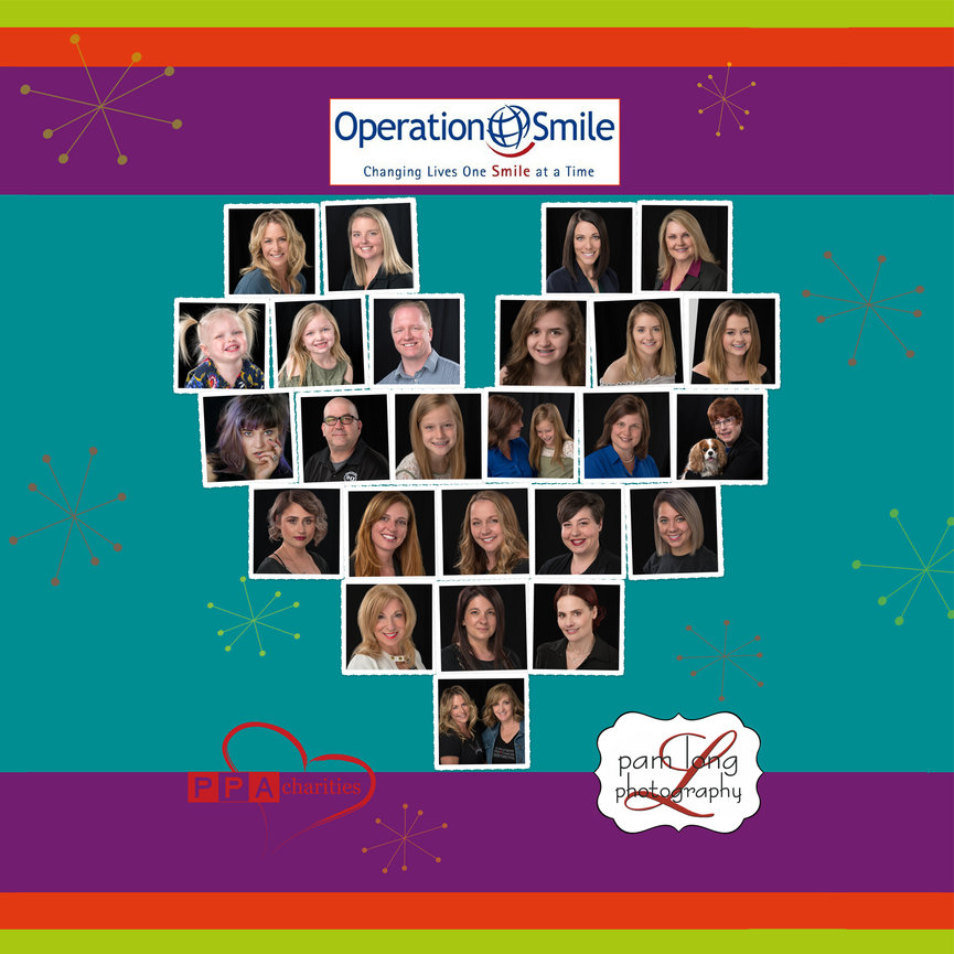 a lot of headshots that form a heart for results of a fundraiser