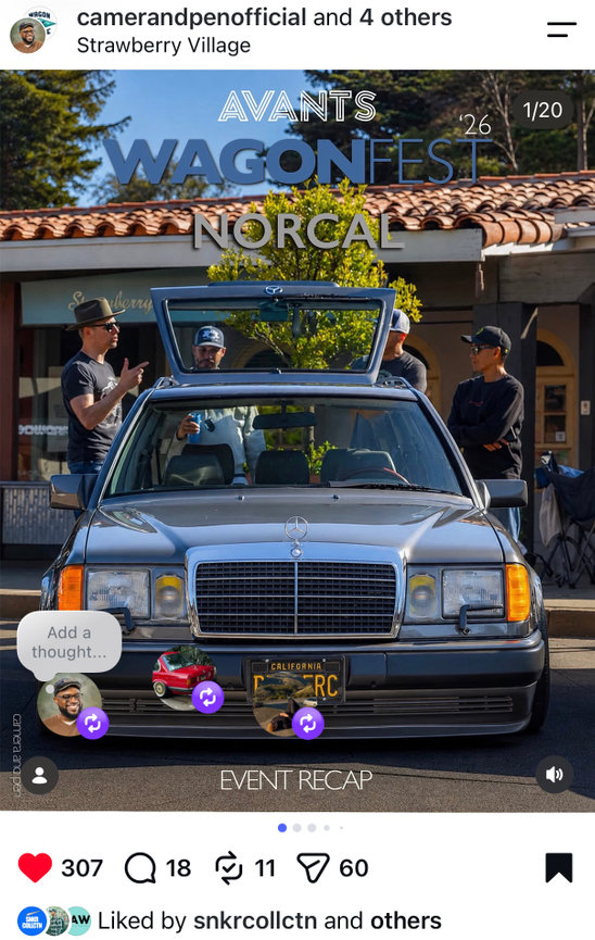 Mercedes Wagon at Avants WagonFest NorCal with people gathered around it