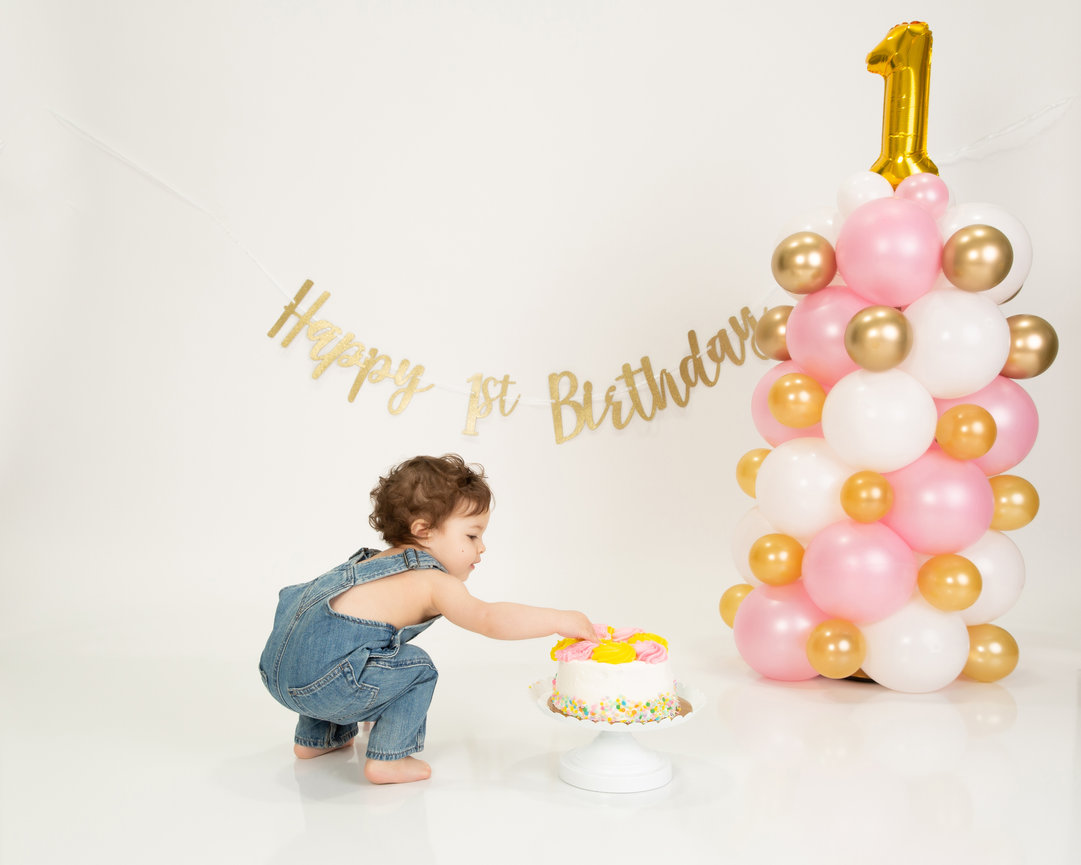 One Year Cake Smash Success - Jena Craig Photography