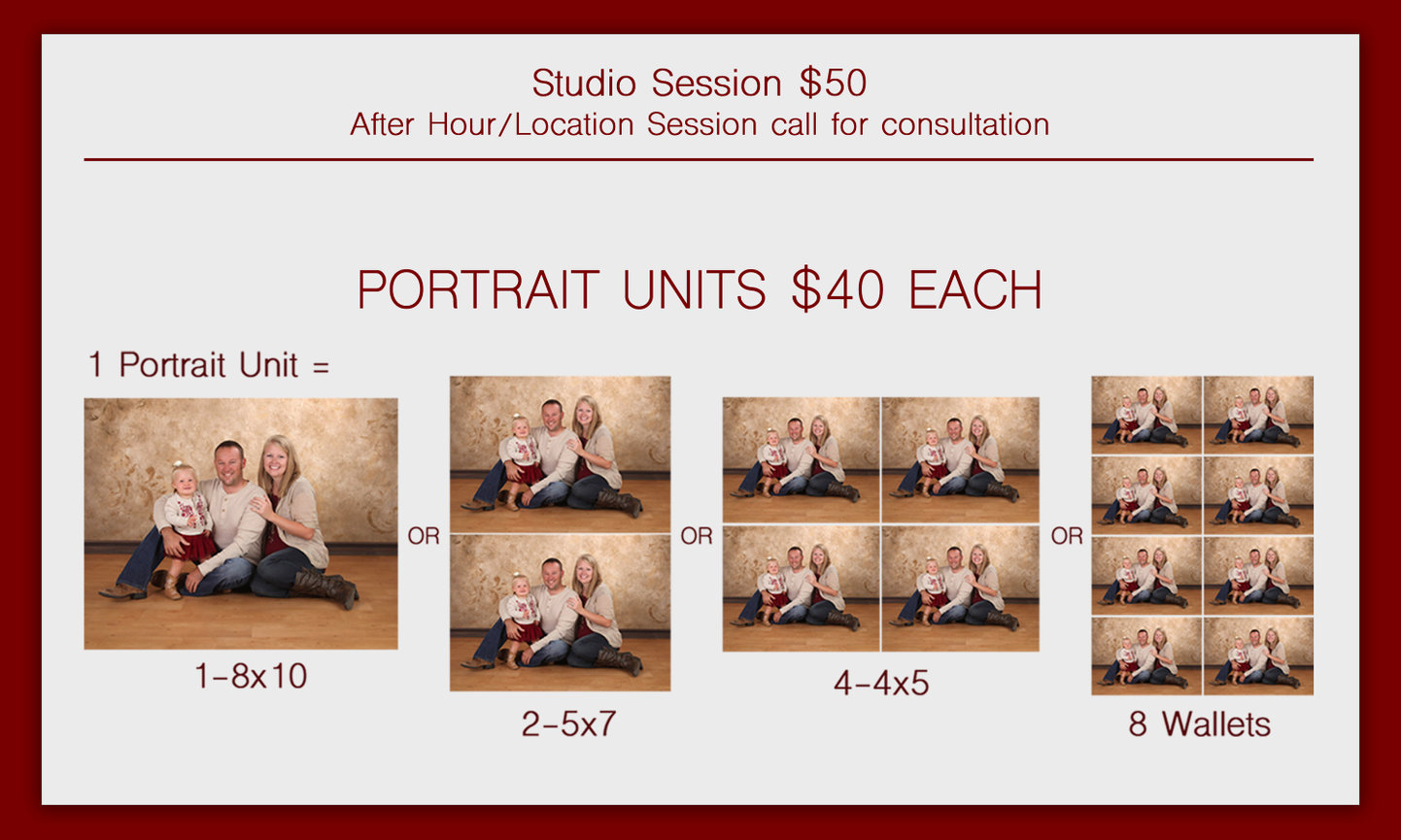 FAMILY PRICE LIST Daydream Photography Brush Colorado Photographer