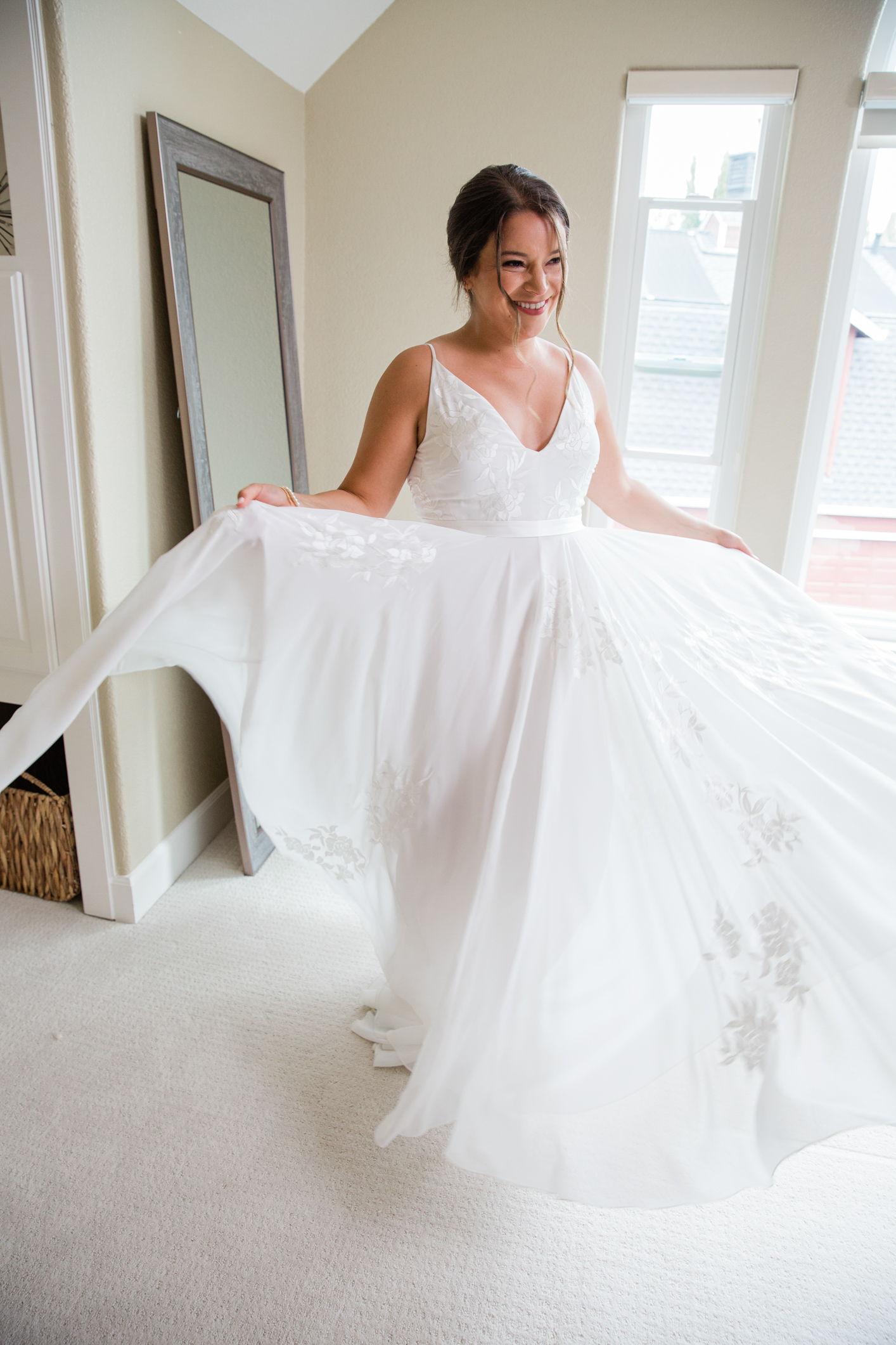 Bride Spinning Wedding Dress Sonoma County 