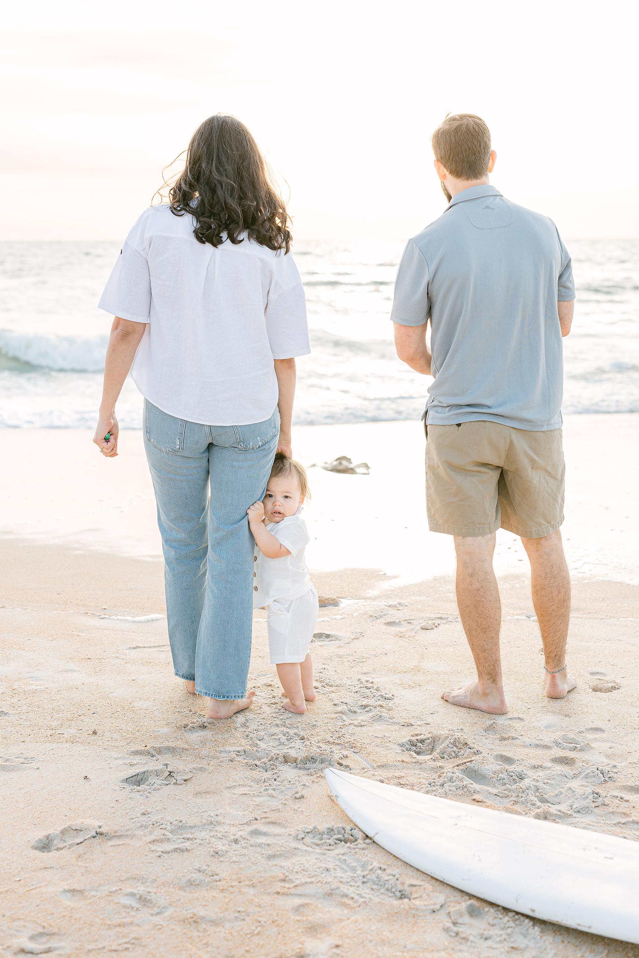 light and airy sunrise family beach portraits in Saint Augustine Florida