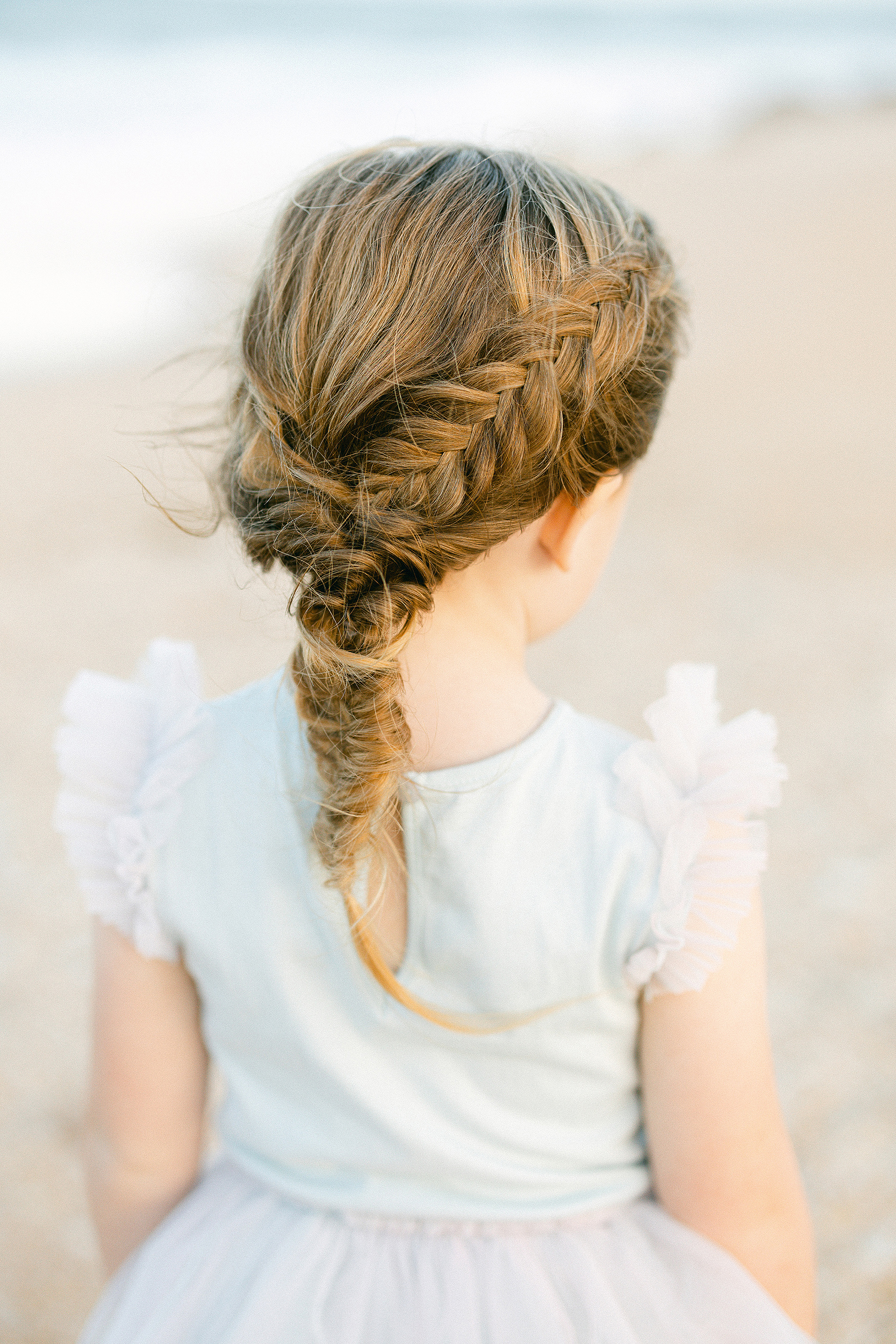 amazing mermaid braid in little girls brown hair