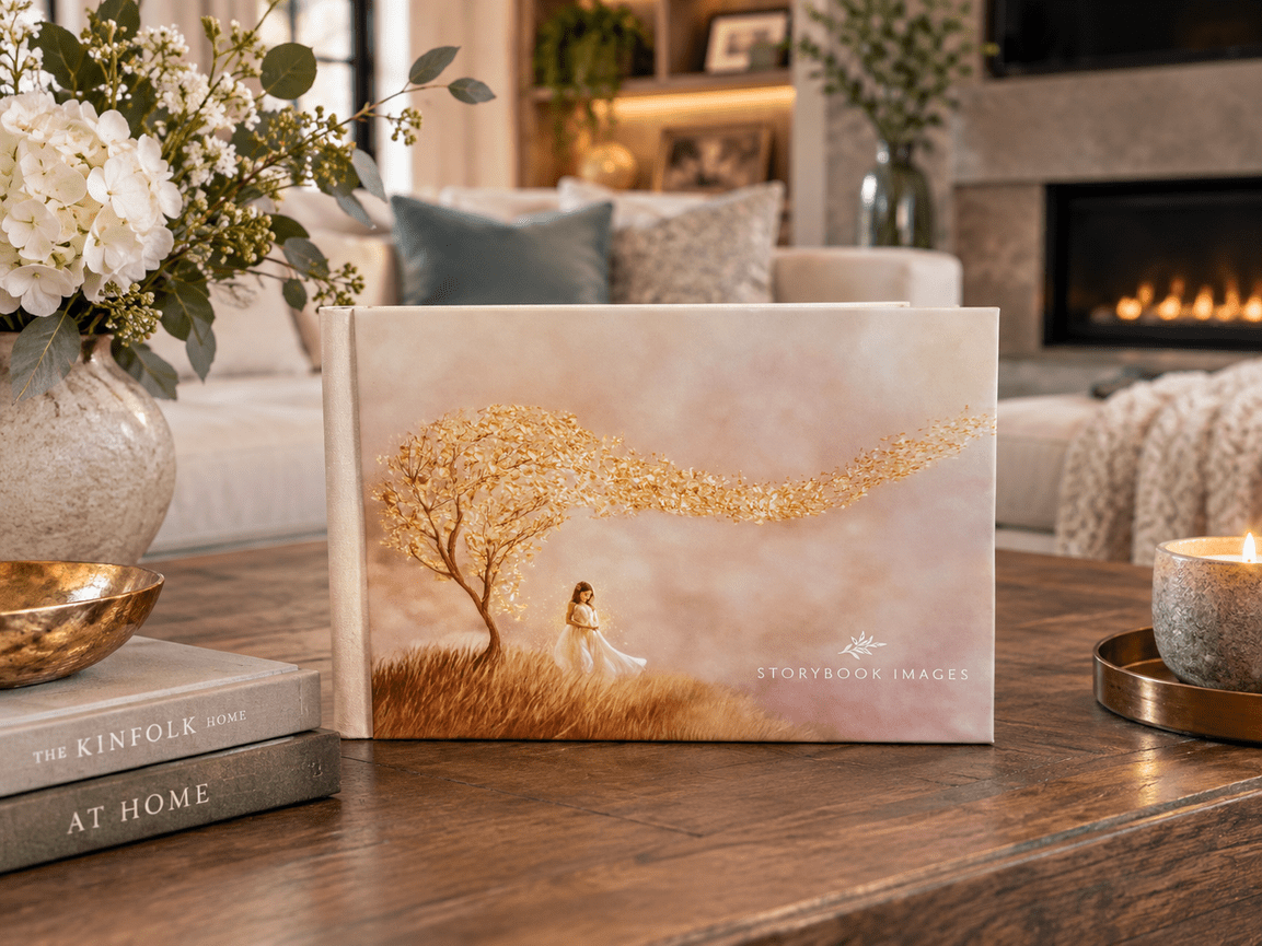 Storybook Album on coffee table