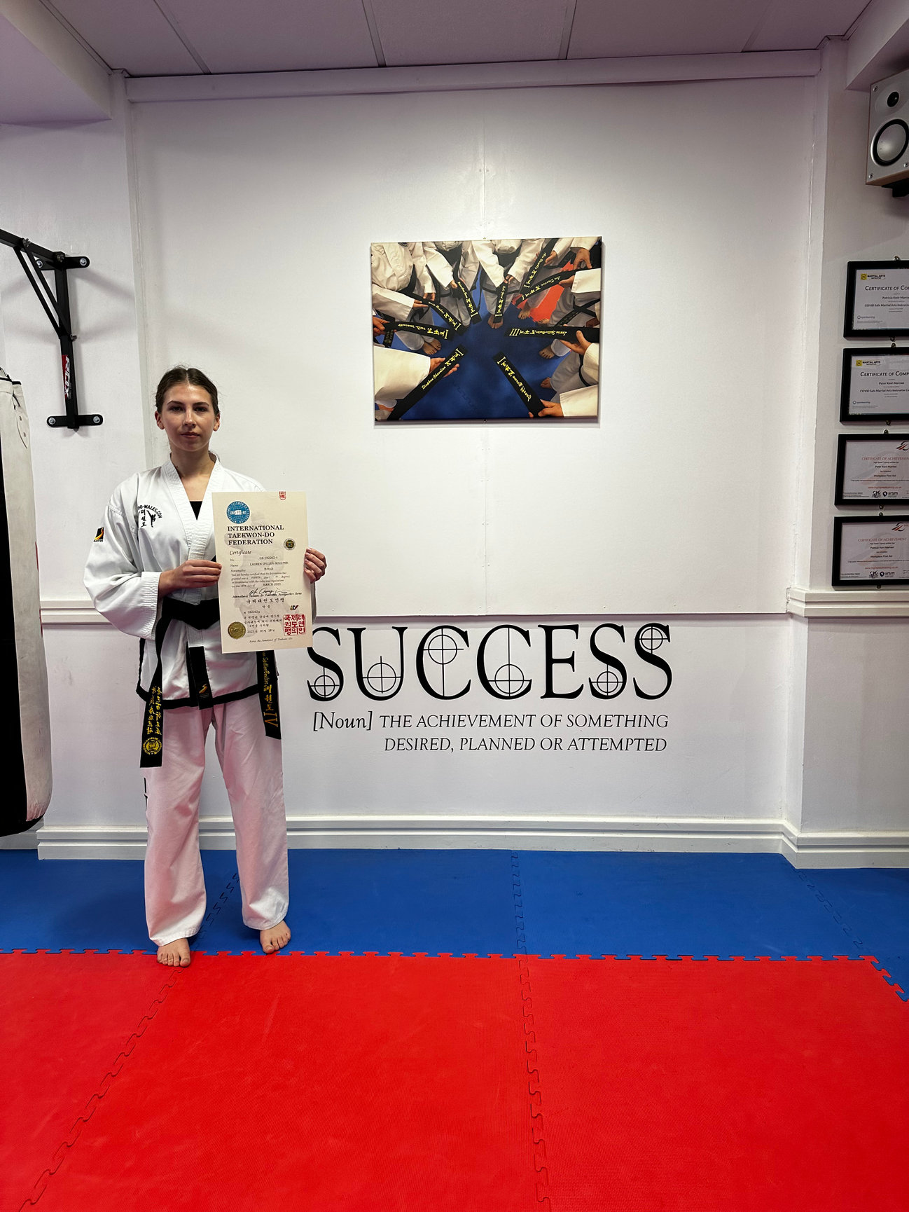 April 2023 Black Belt Certificate Presentation TaekwondoWales