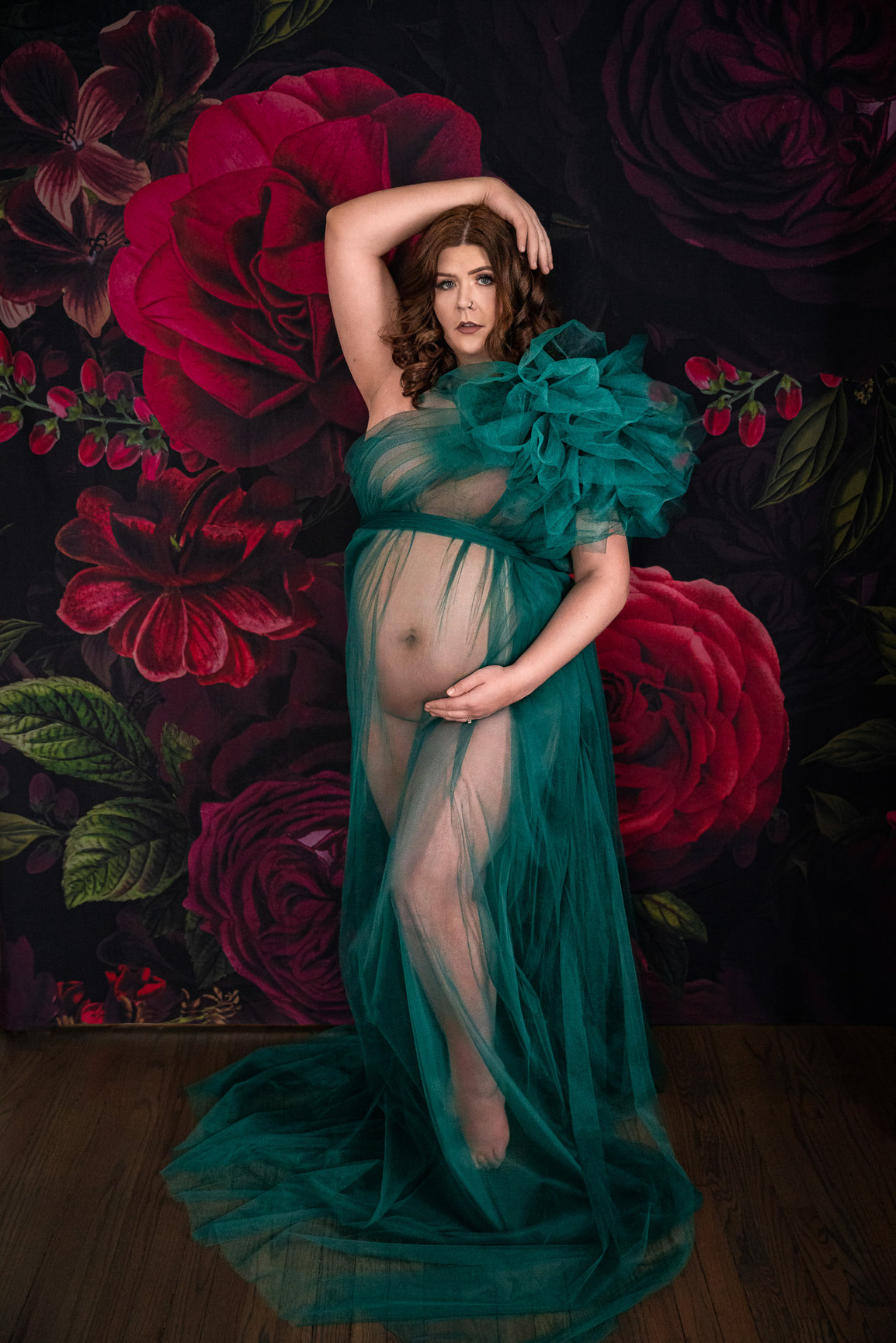 Mother celebrating confidence with boudoir portrait photography