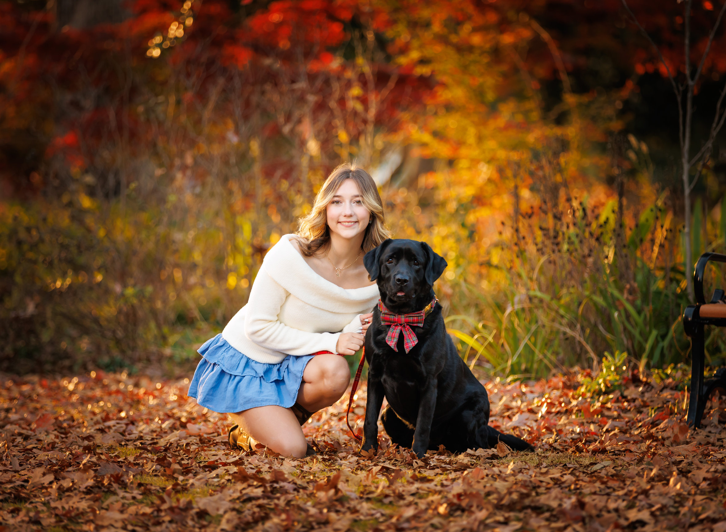 Teen Sibling Portraits with Fall Foliage | Raleigh