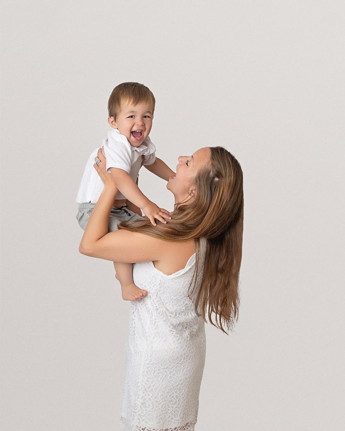 Joyful toddler playing in studio near Point Pleasant, NJ