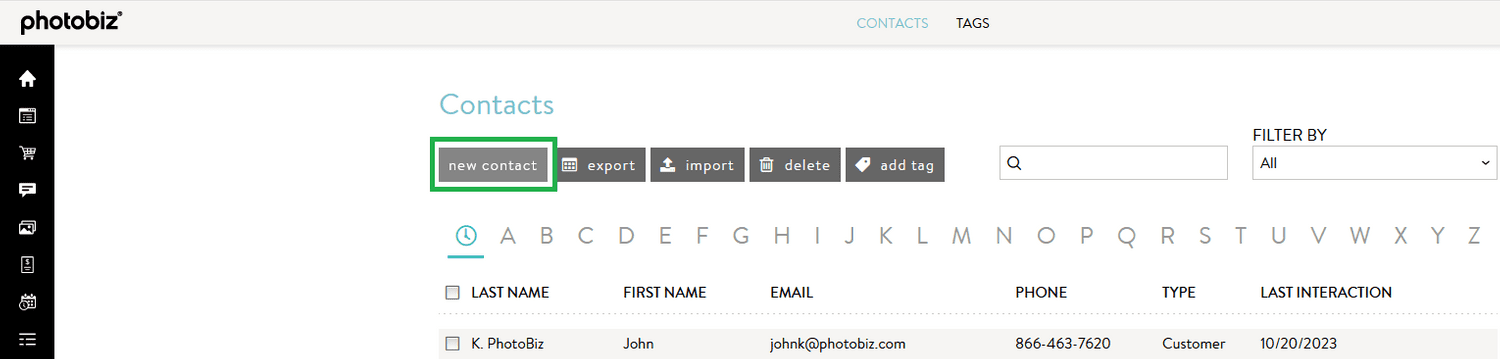 How Do I Create A New Contact? - PhotoBiz Knowledge Base