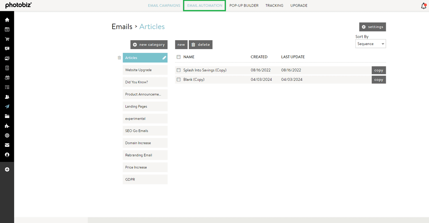 Setting Up Email Automation for Client Galleries - PhotoBiz Knowledge Base