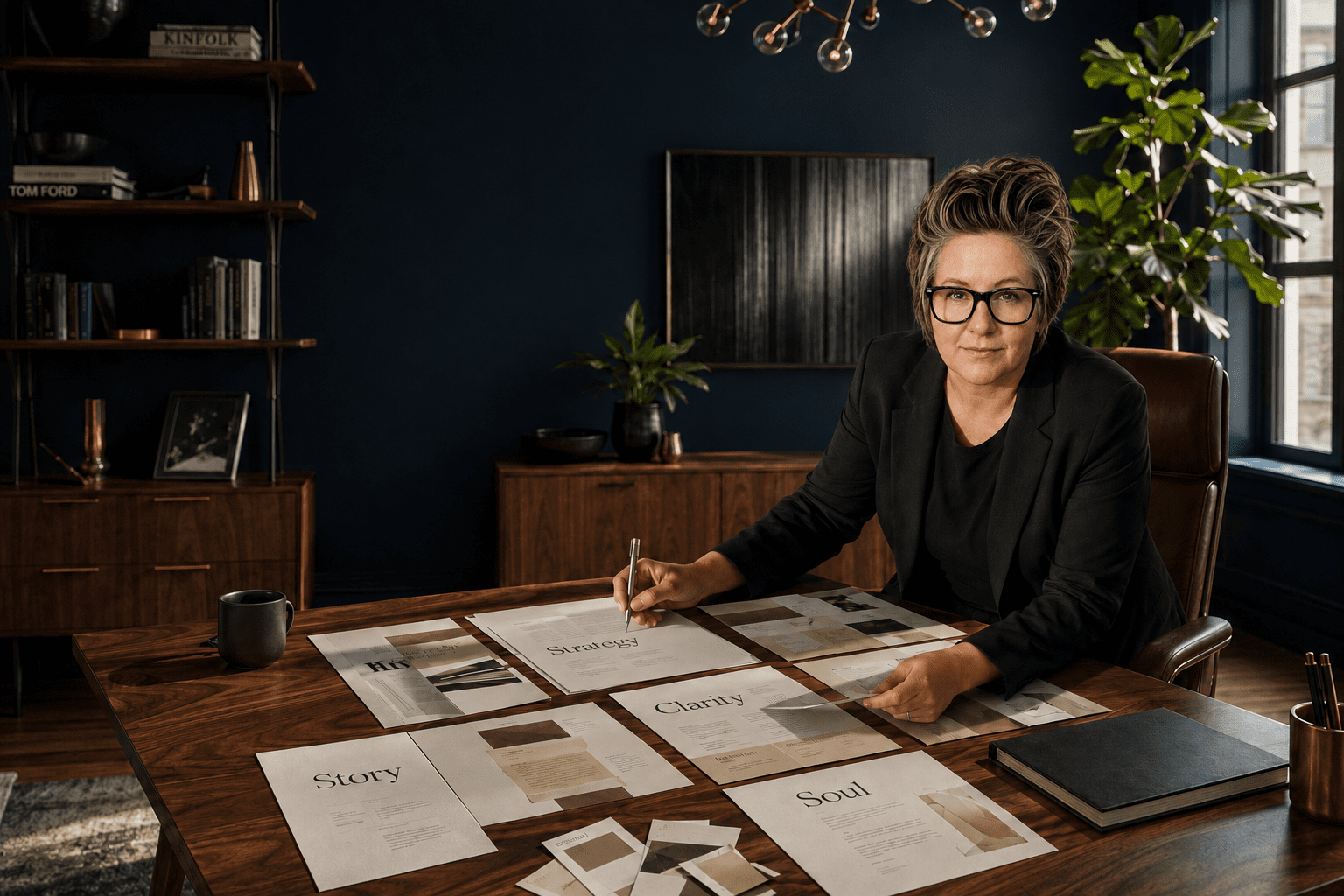 Taylor Boone working on brand strategy, clarity, and story