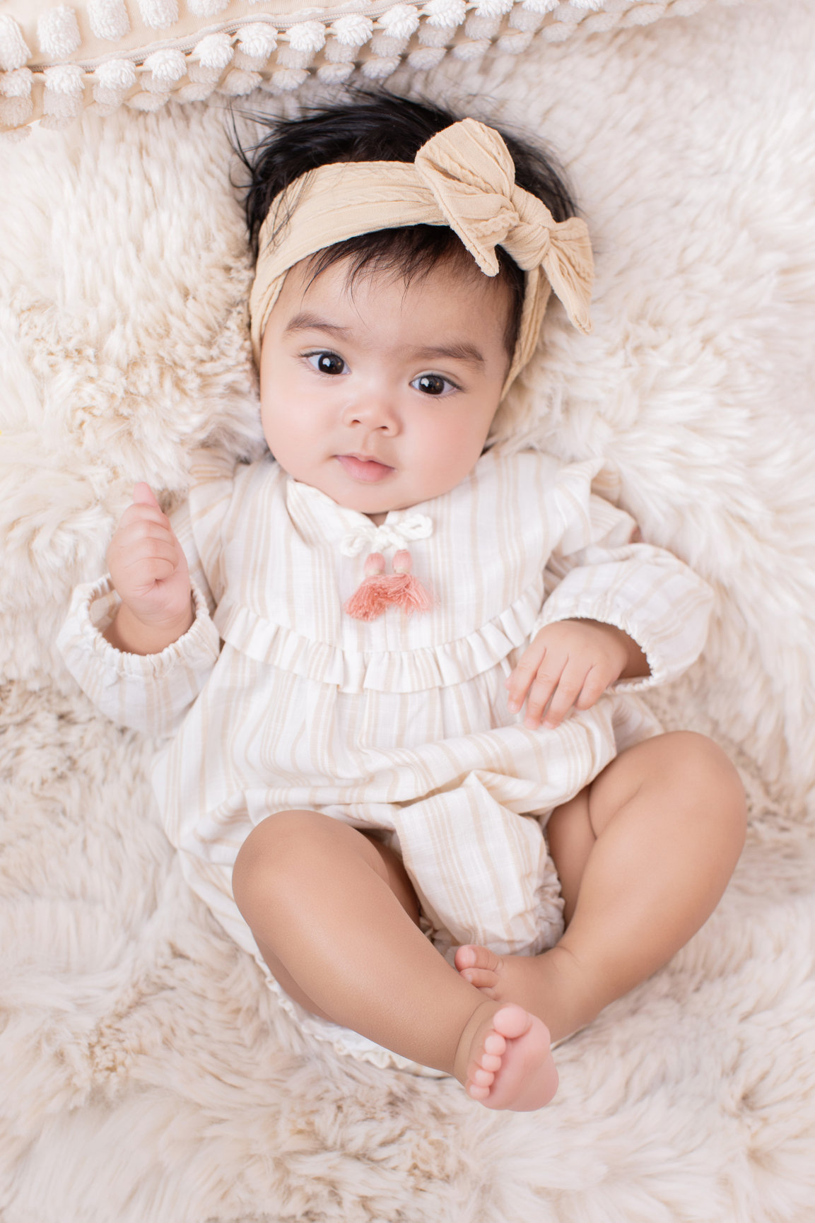 Calgary baby milestones photography lilac fur and cream half way to one Milestones II session photo 6