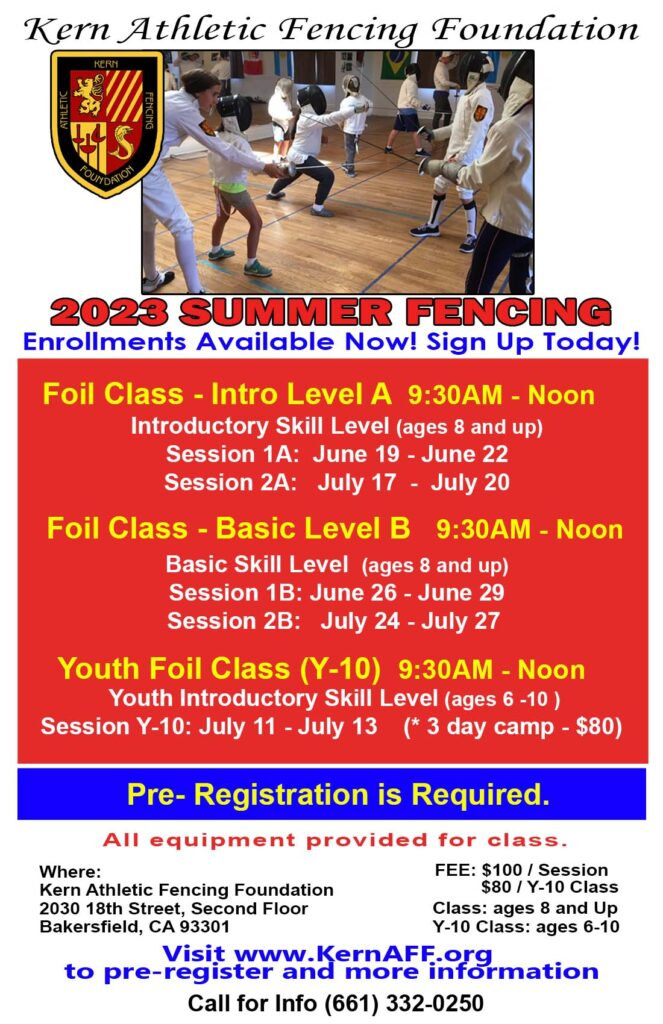 Summer Camp Kern Athletic Fencing Foundation
