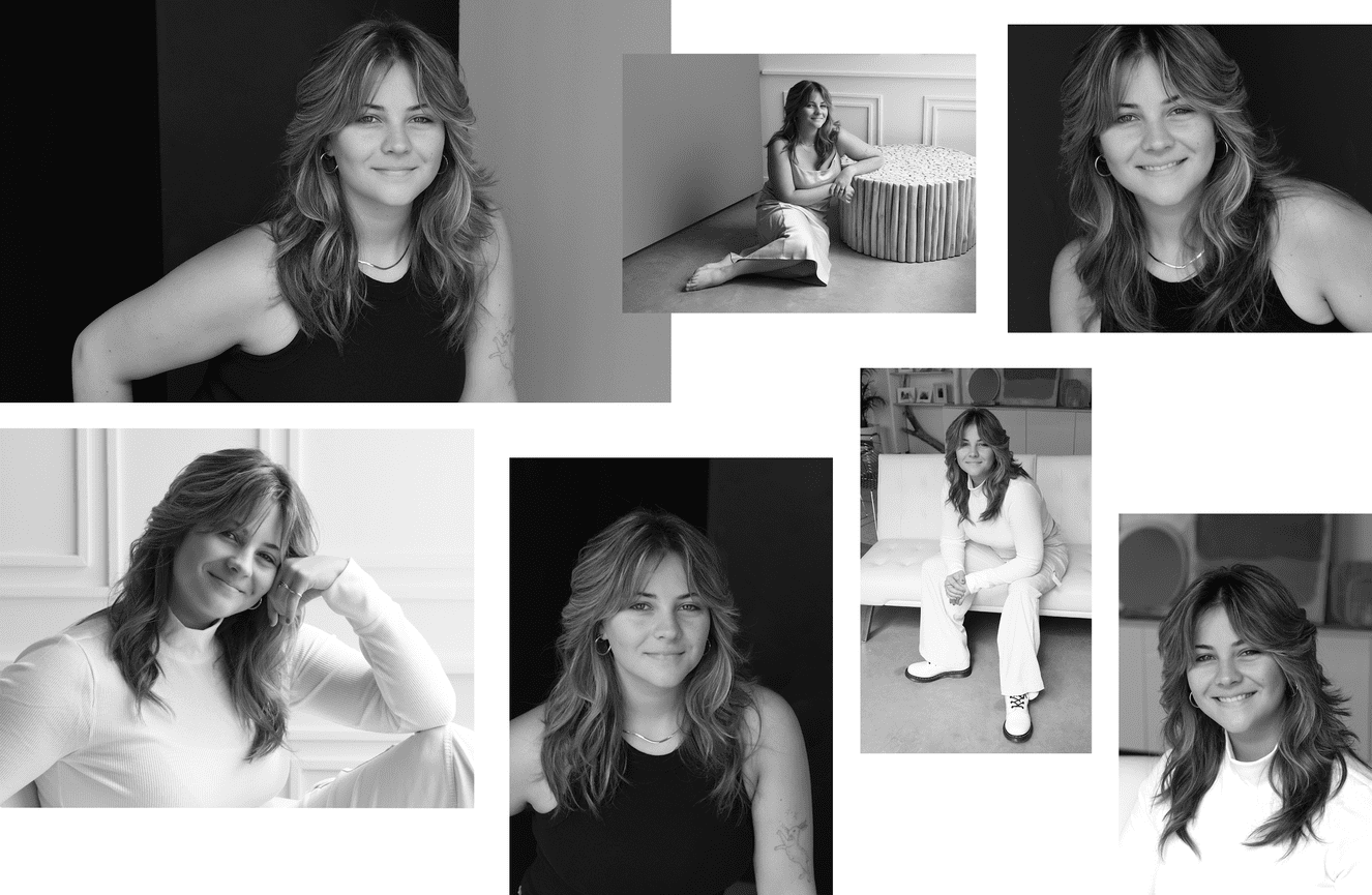 Various expressions of Avery during her high school senior photo session.