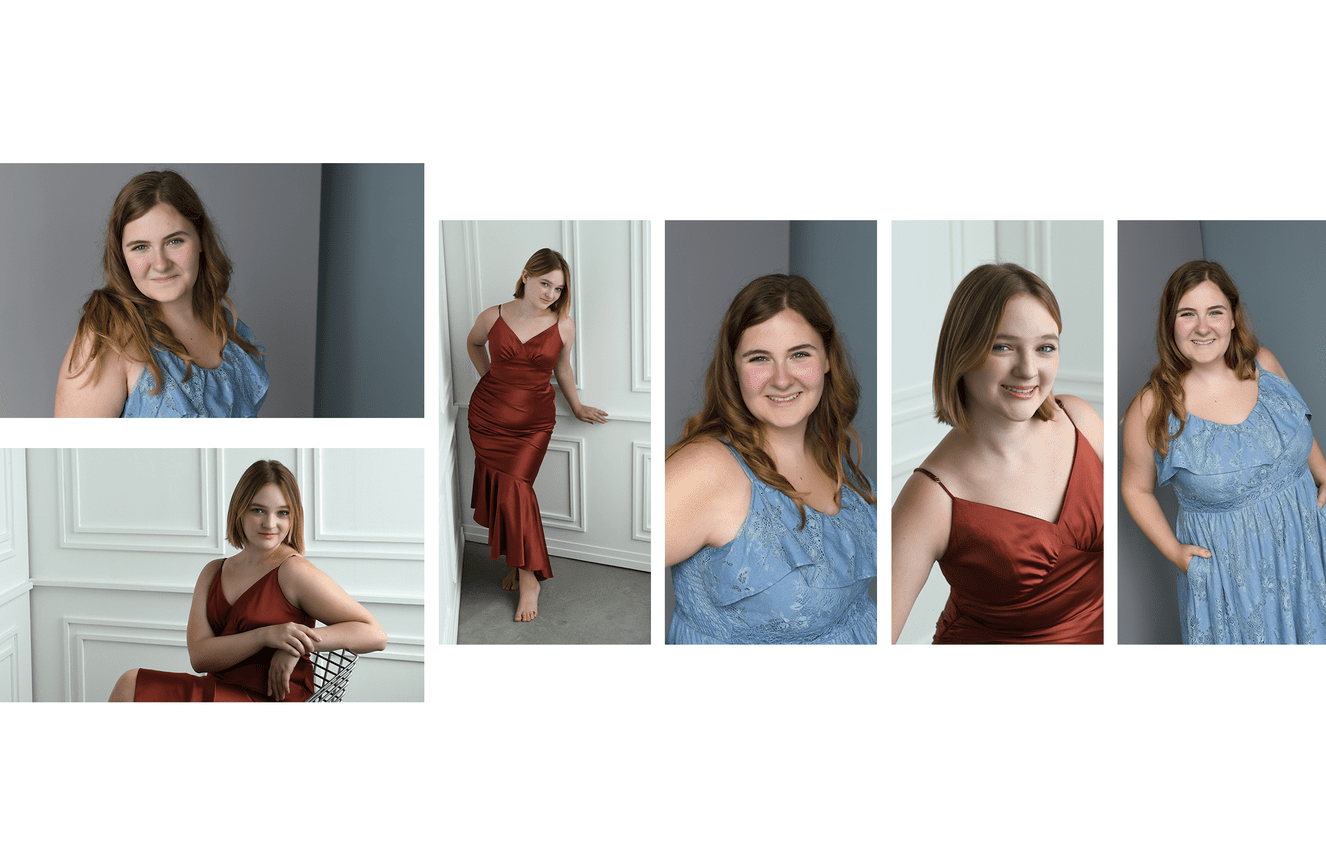 A fun collection of images of twins Avery and Sophia wearing summer dresses to their high school senior photo session.