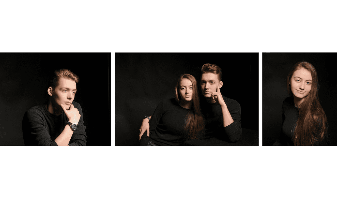 A brother and sister teenaged siblings at Kliks Photography in Cedar Rapids, Iowa.