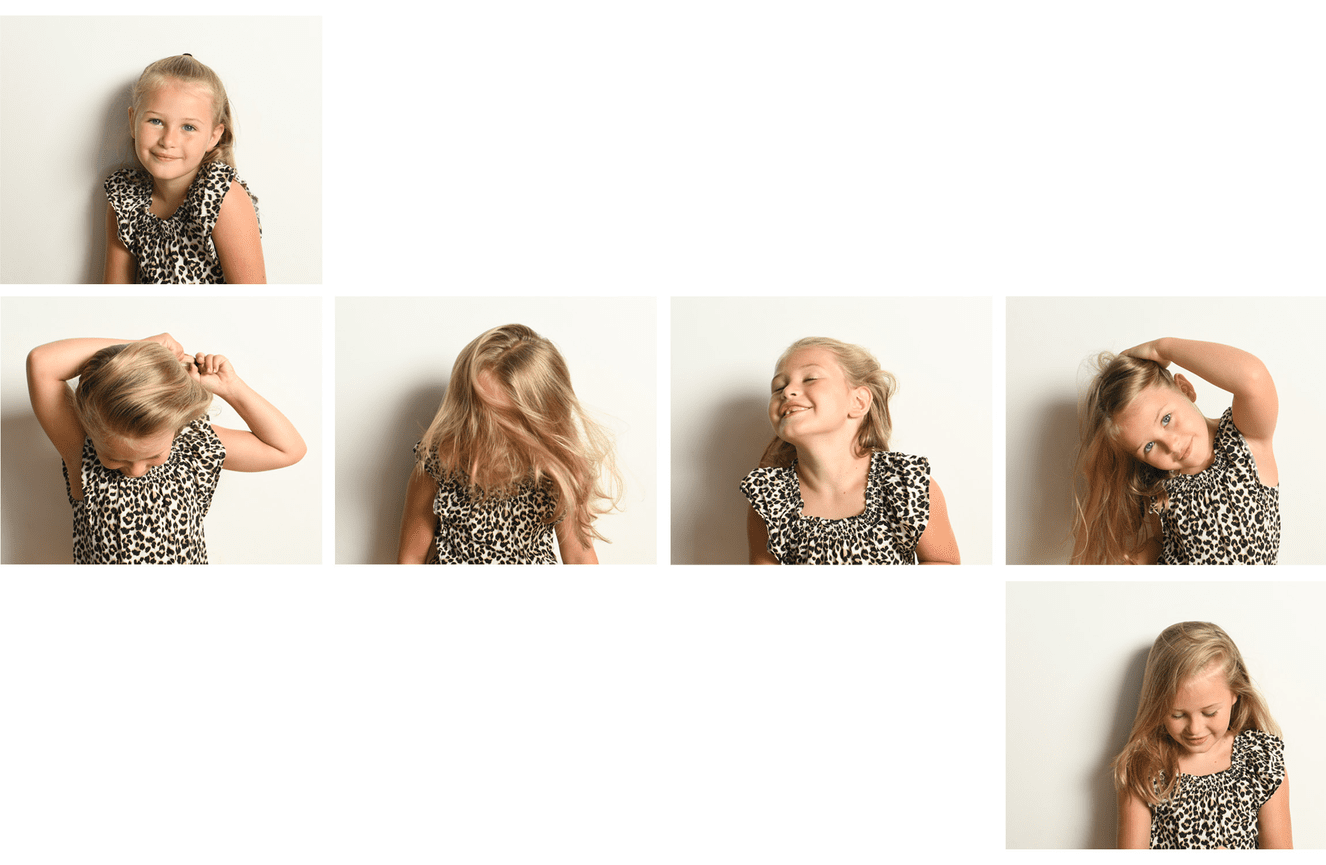 A young girl's many expressions.