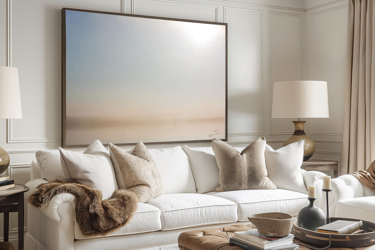 Fine art by Jami Scull in livingroom.
