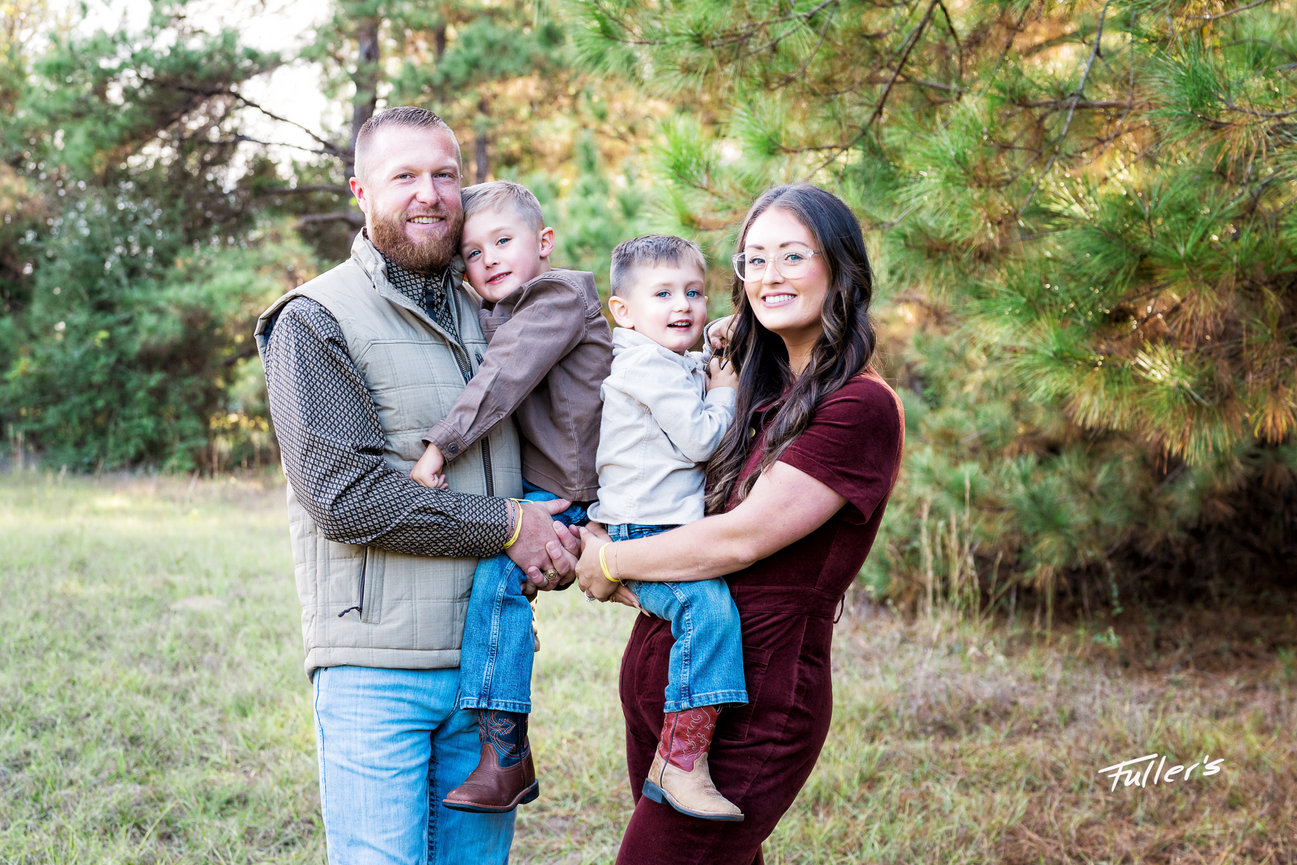 Fuller's Photography Studios LLC creating fall mini session portraits with a friendly, relaxed approach in Buna, Texas.